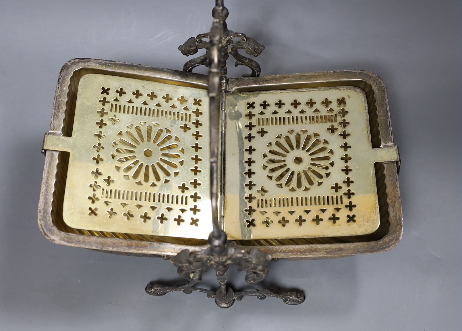 A Victorian plated biscuit warmer